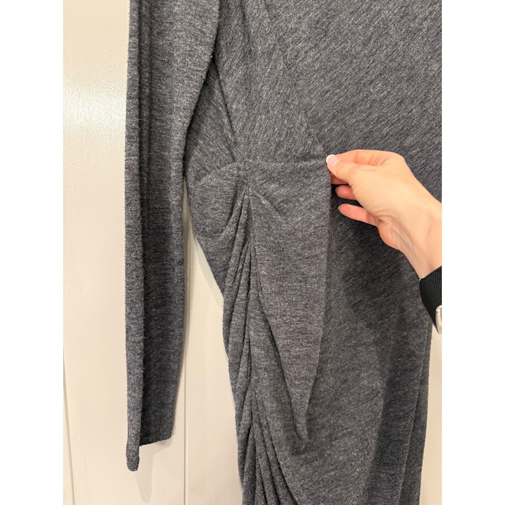 Banana Republic Womens Charcoal Gray Ruched Side Long Sleeve Sheath Dress Size M - Picture 4 of 13
